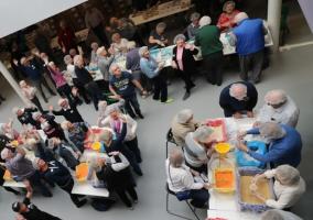 Volunteers at the meal pack event